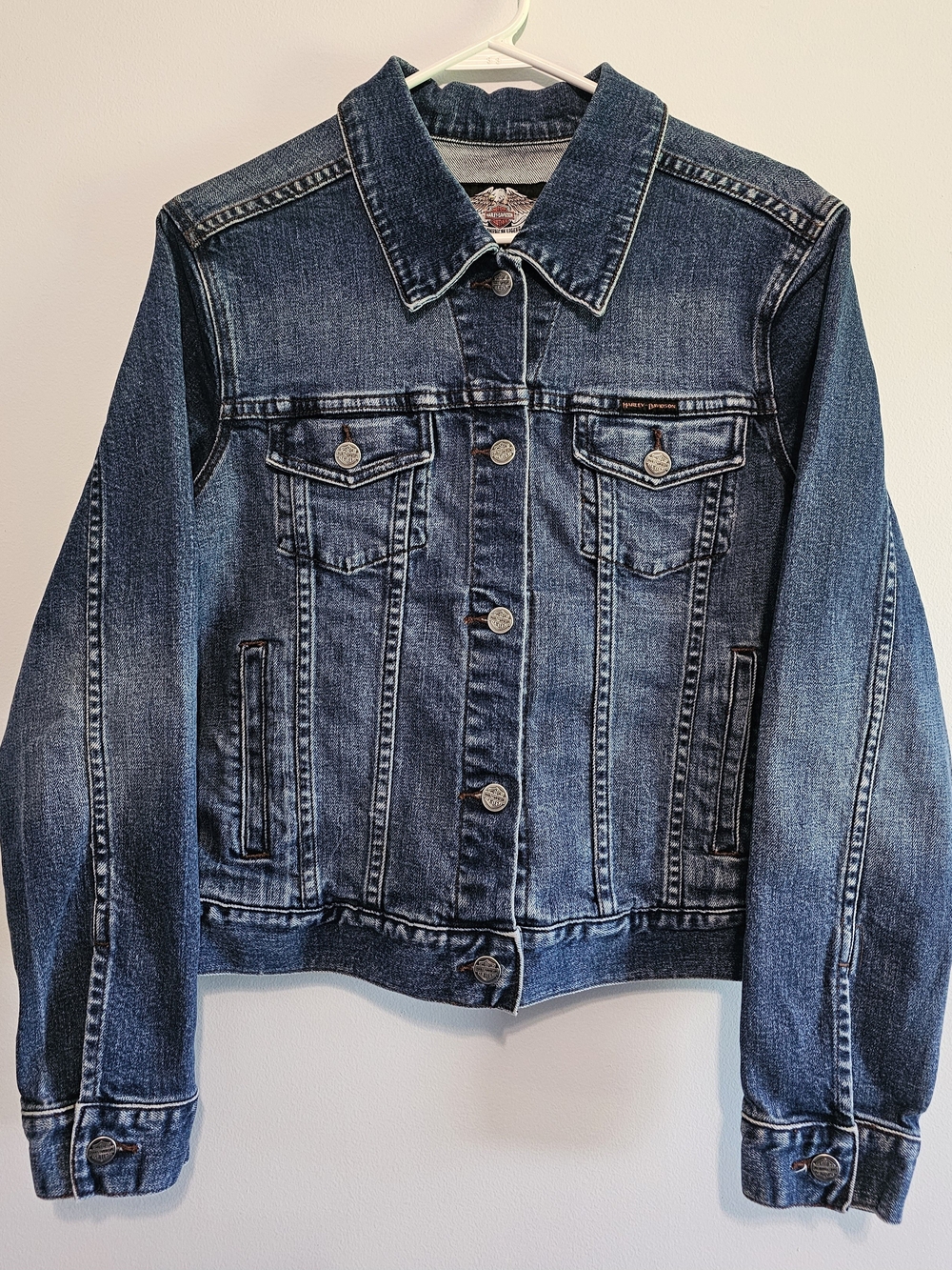 Harley-Davidson Distressed Indigo Denim Jean Jacket